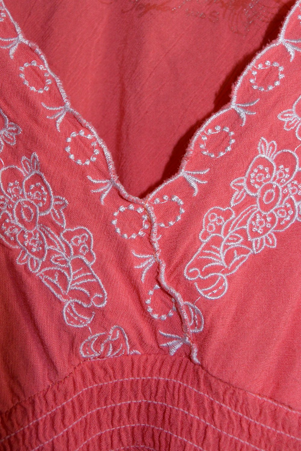 Korrale pinkfarbenes Shirt mit Stickerei Hippie