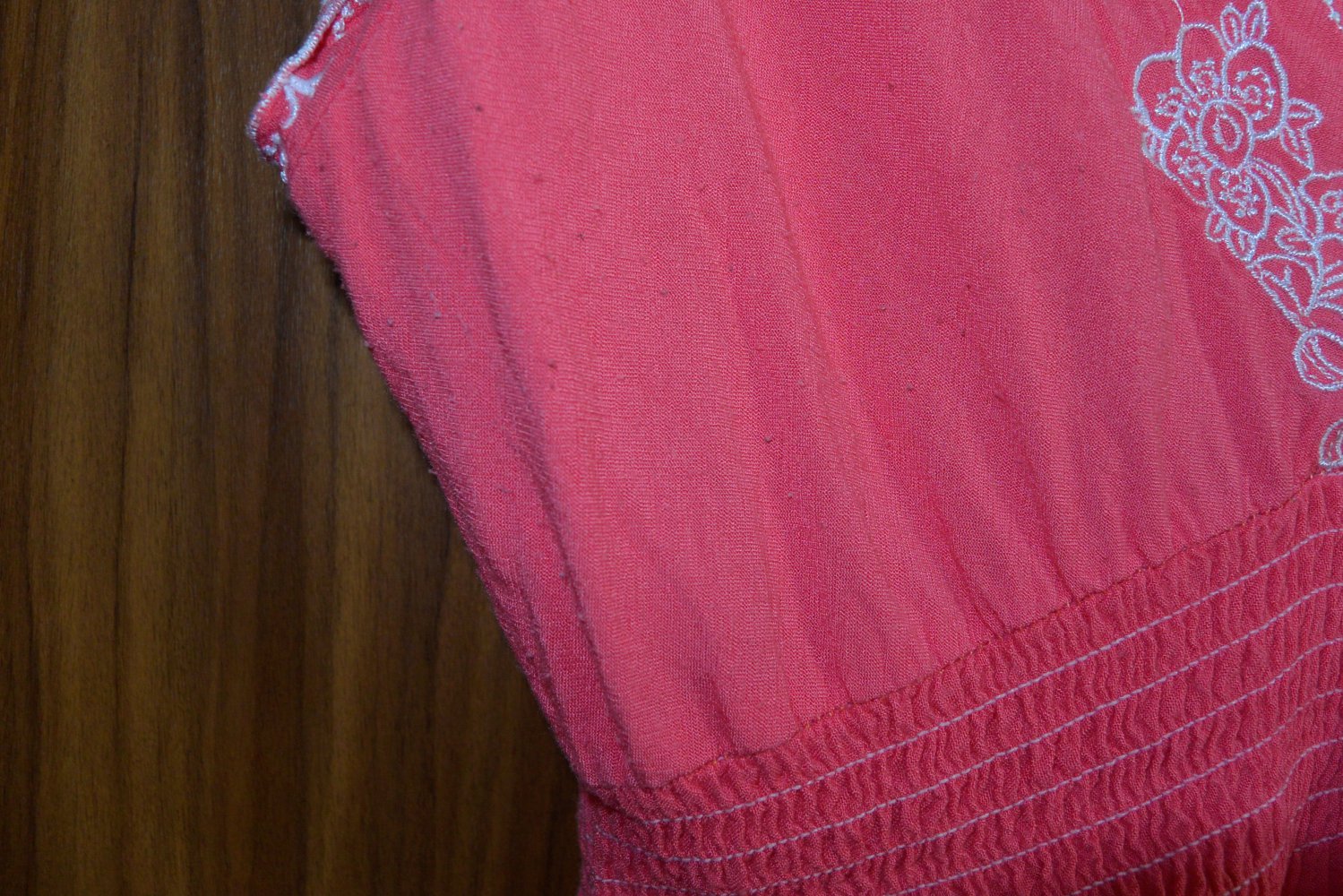 Korrale pinkfarbenes Shirt mit Stickerei Hippie