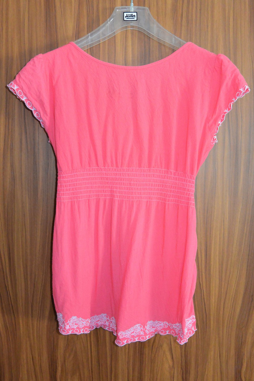 Korrale pinkfarbenes Shirt mit Stickerei Hippie