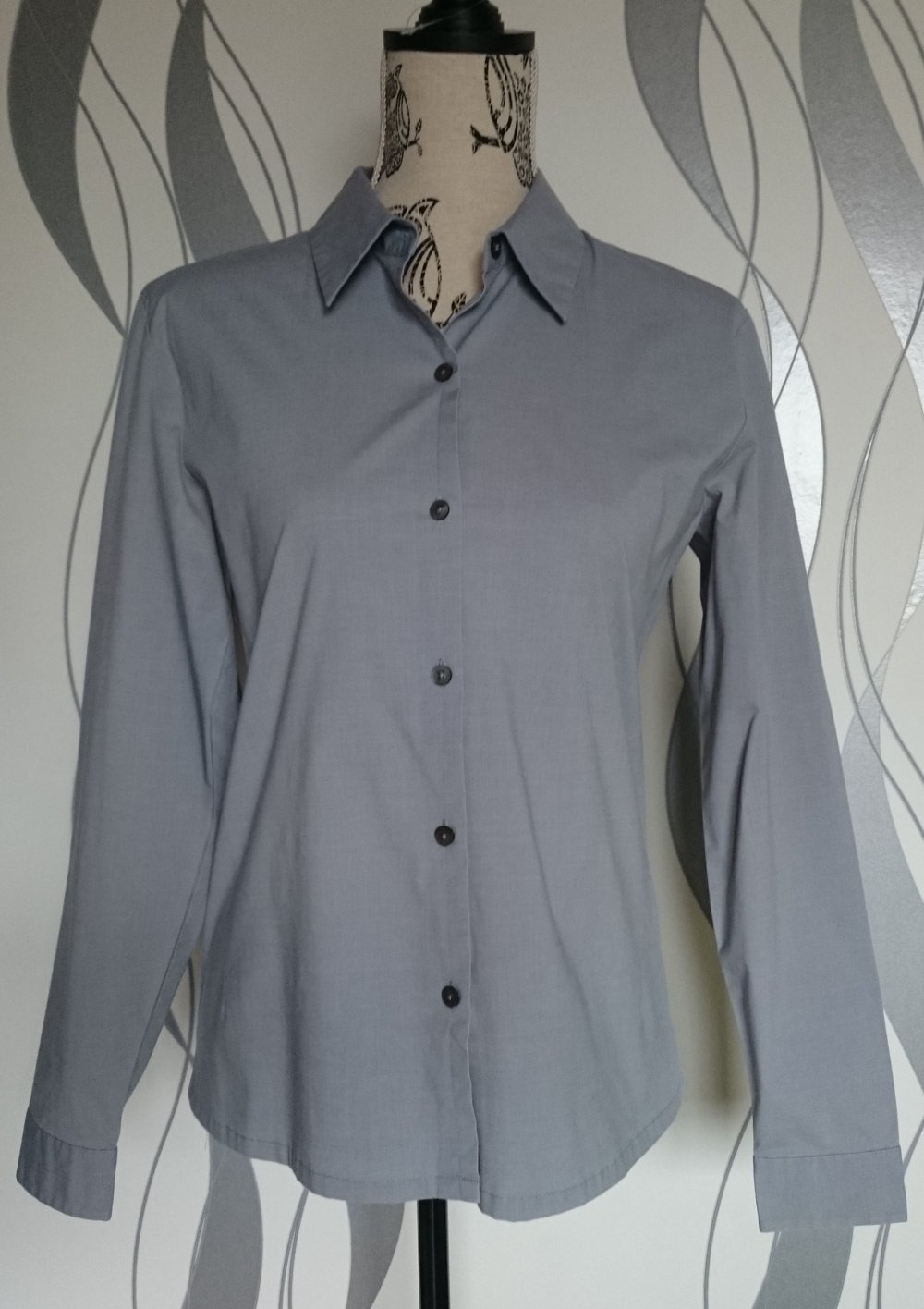 schicke, graue Stretch Hemdbluse
