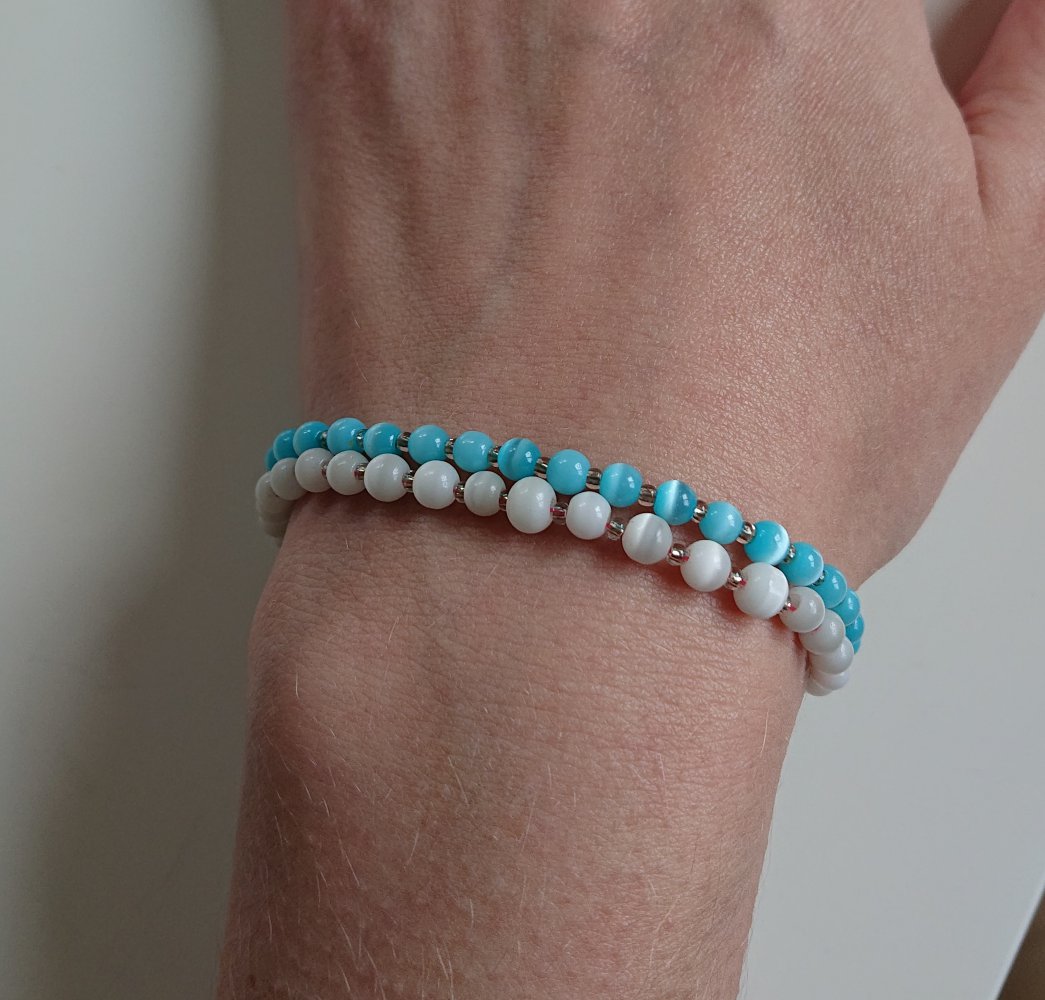 2 Glas Perlen Armbänder