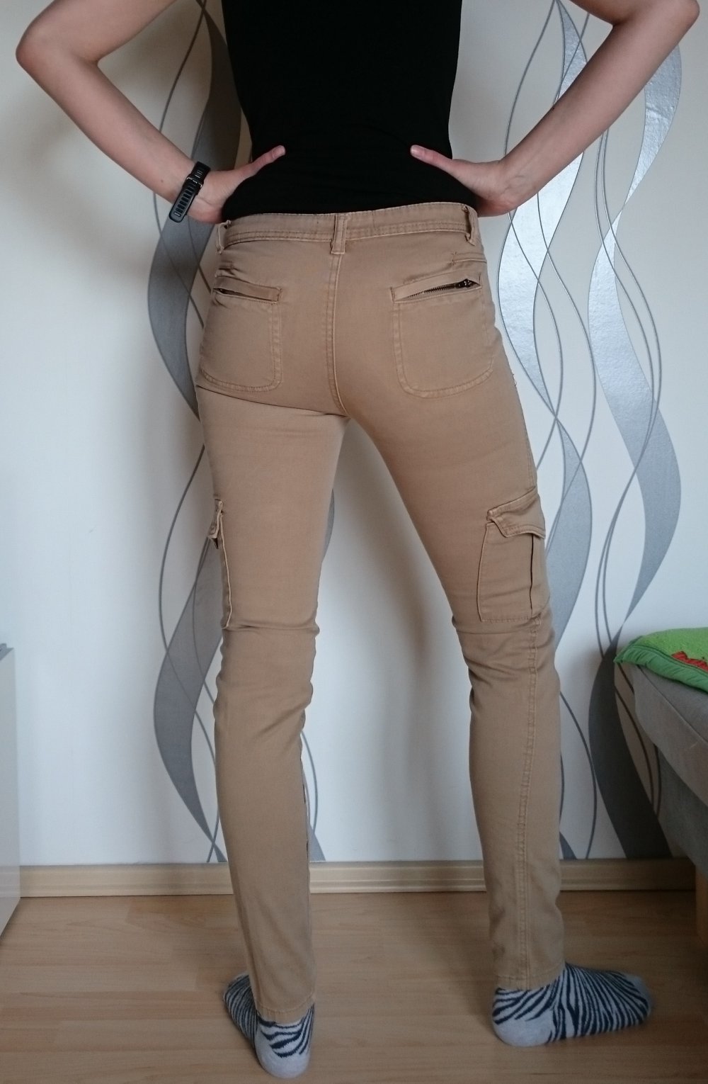 beige Stoffhose / Chino / Röhrenhose / Cargo