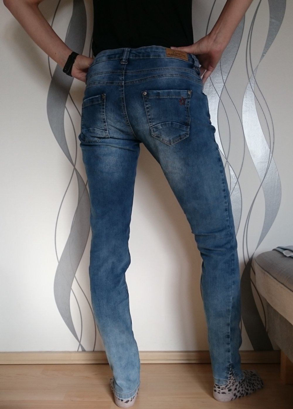 blue-washed Röhrenjeans Skinny Jeans