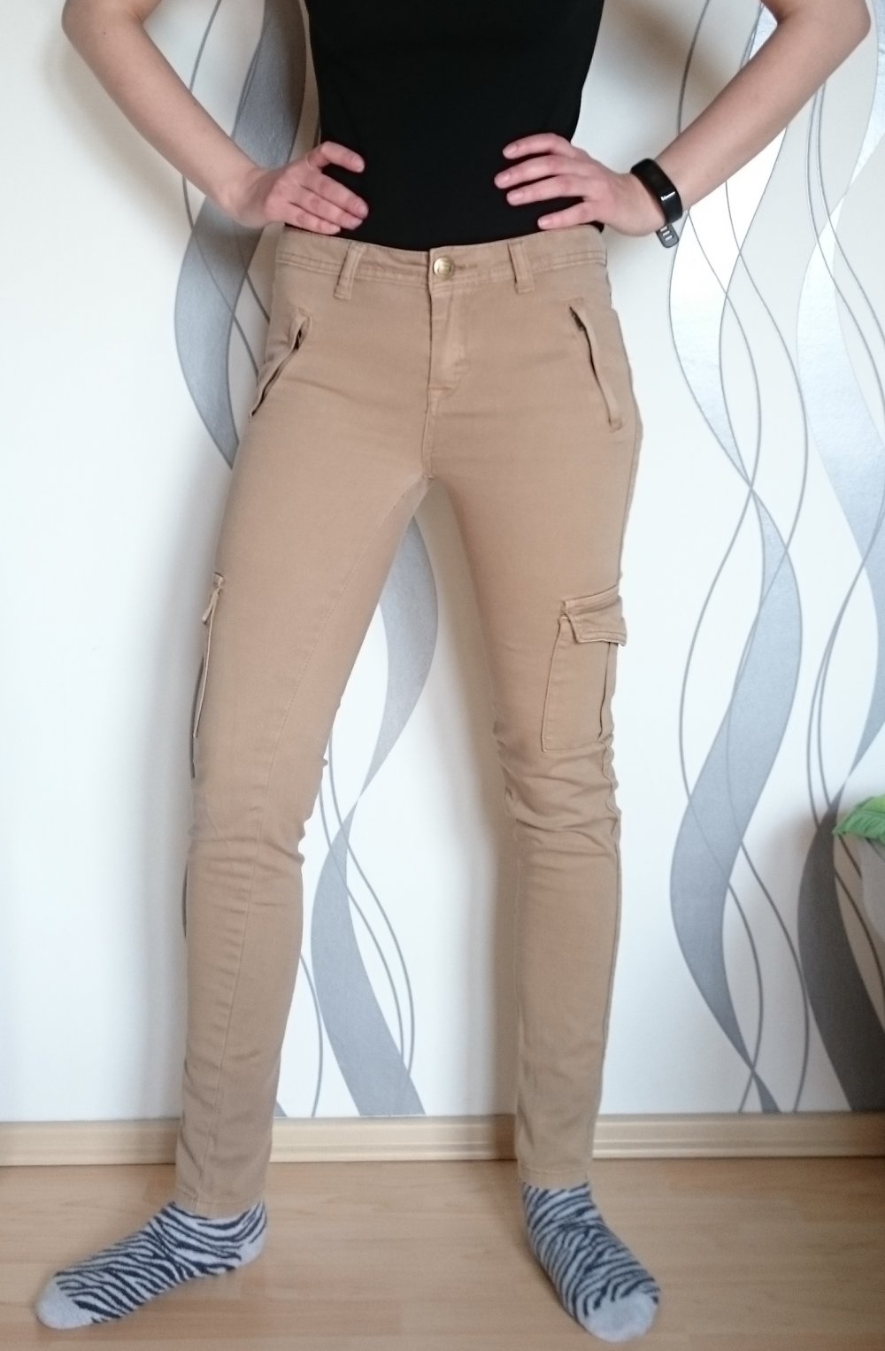 beige Stoffhose / Chino / Röhrenhose / Cargo