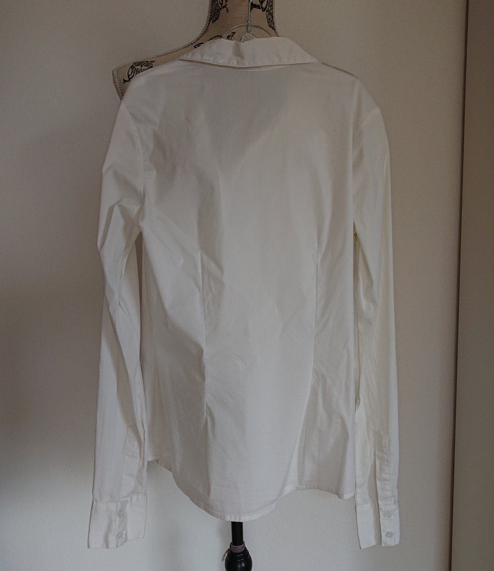 weiße klassische Basic Bluse