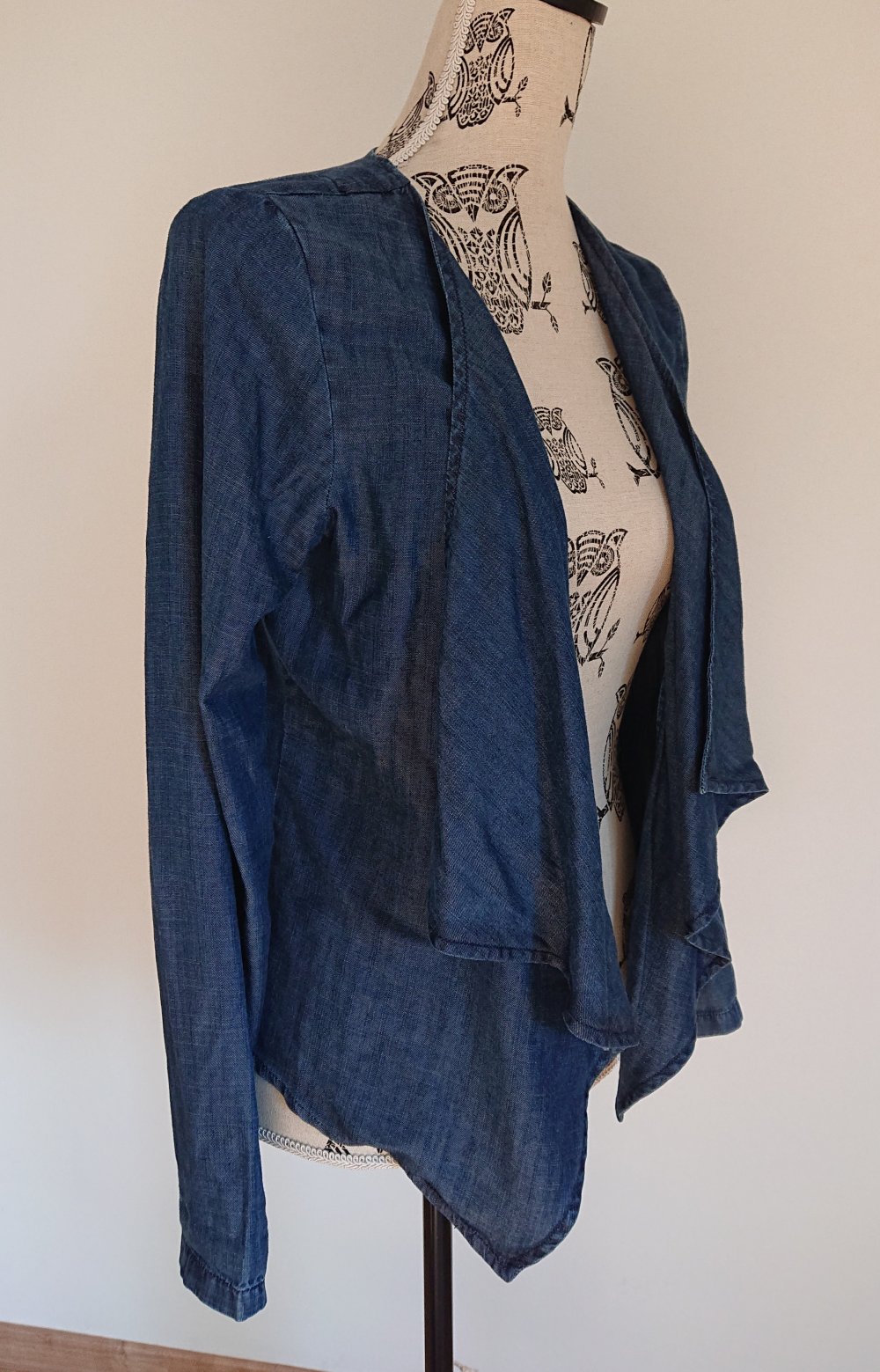 Wasserfall Jacke Blazer in Jeansoptik