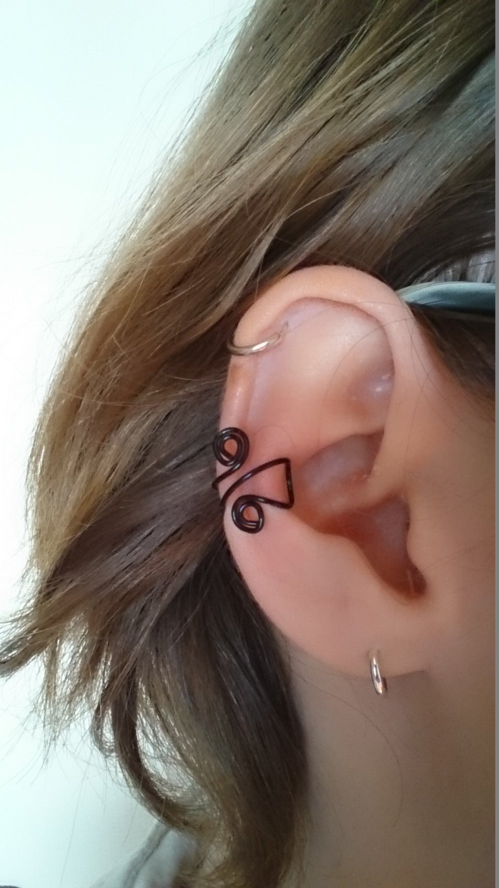 3 schwarze Ear Cuffs / Wrap / Clips / Ohranstecker