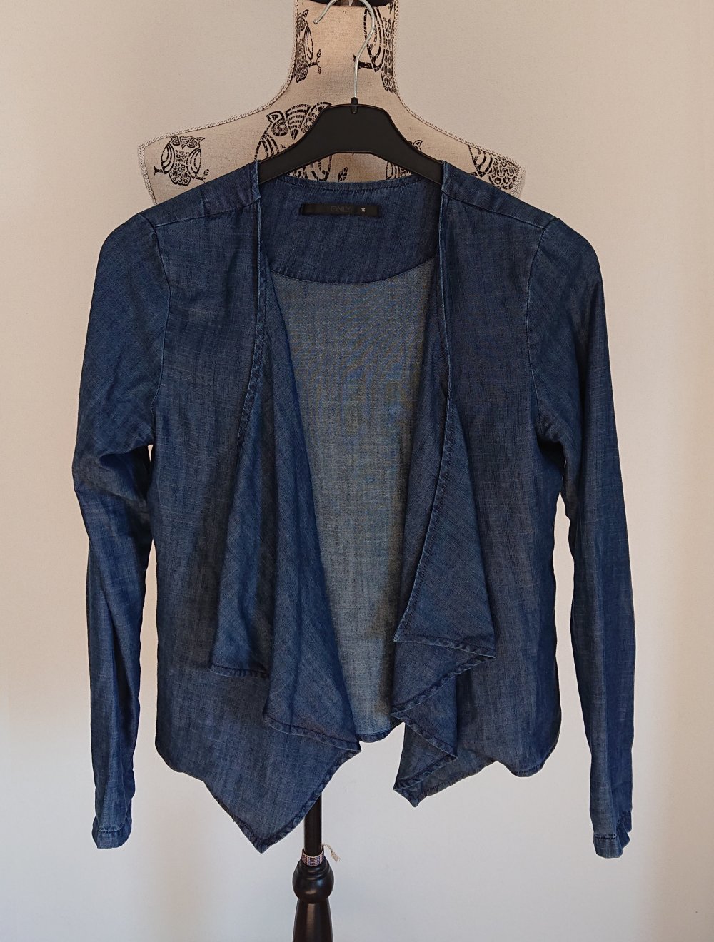 Wasserfall Jacke Blazer in Jeansoptik