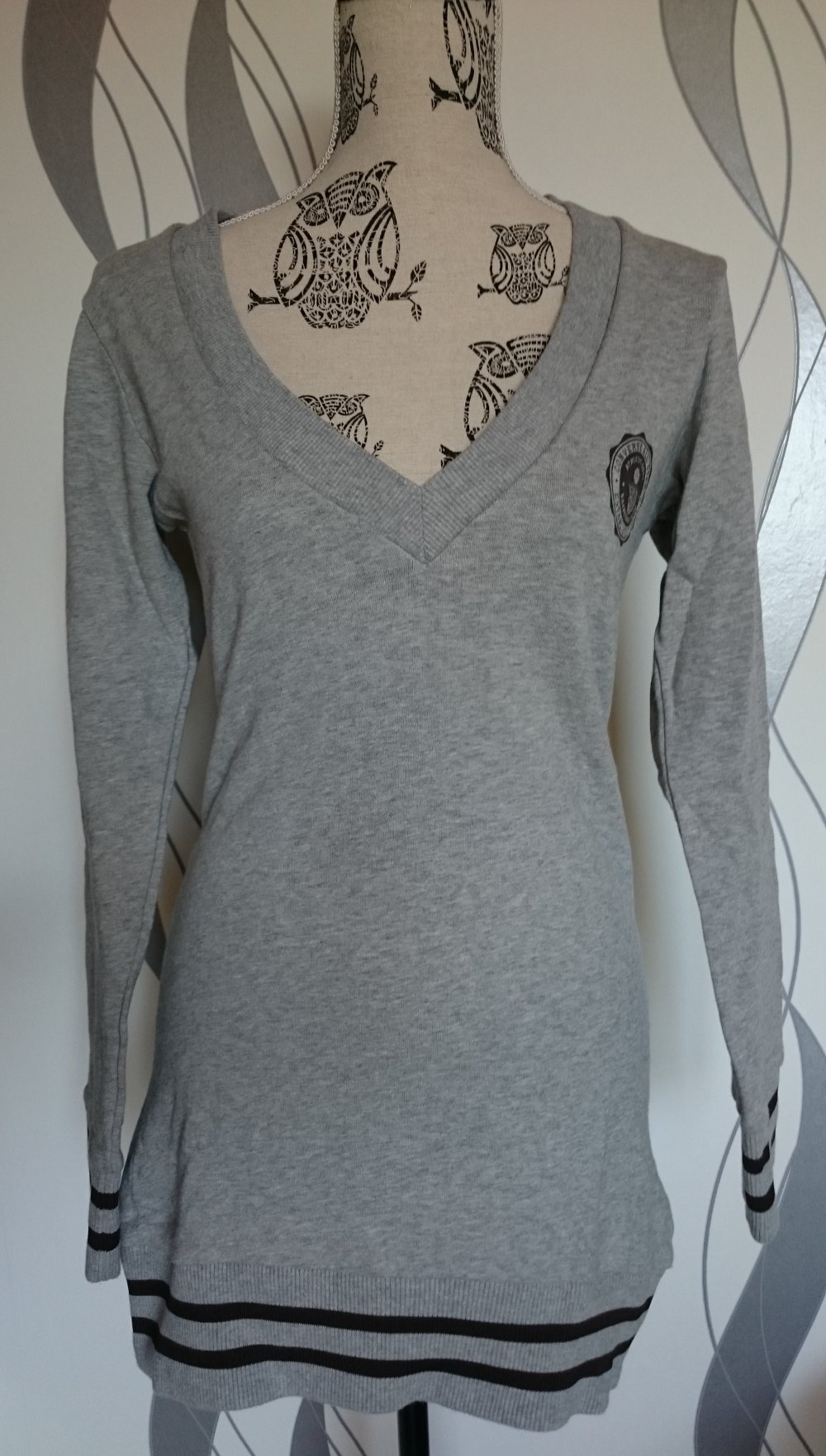 Converse Oversize Longpulli / Sweatshirt hellgrau