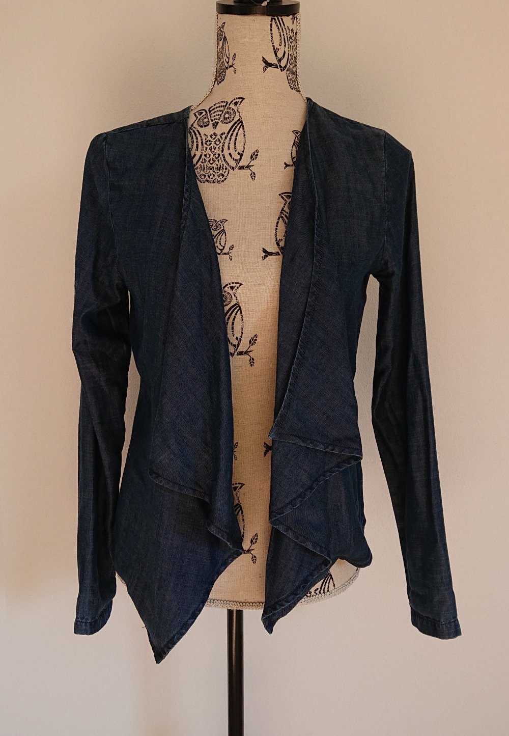 Wasserfall Jacke Blazer in Jeansoptik