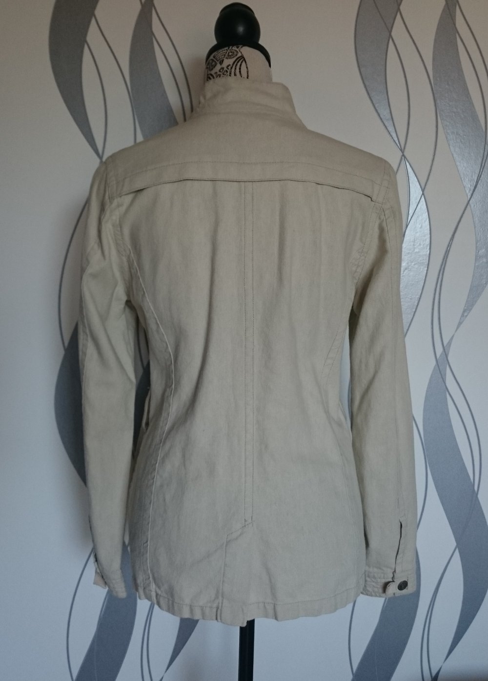 beige Leinen Jacke
