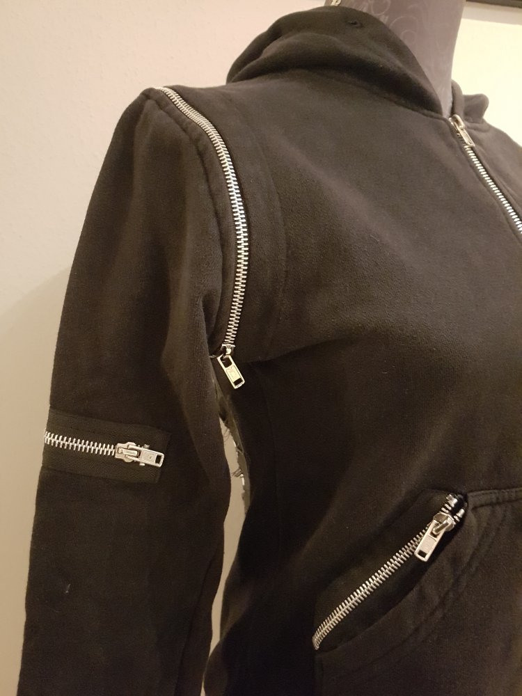 Gothic-Kapuzenjacke, schwarz