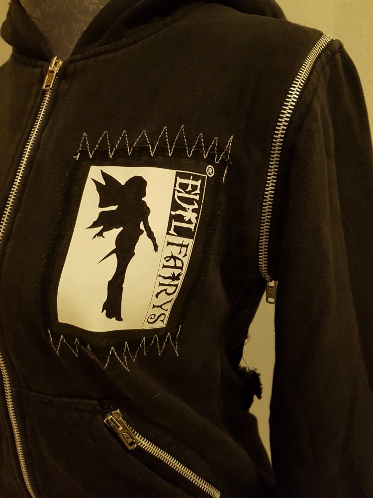 Gothic-Kapuzenjacke, schwarz
