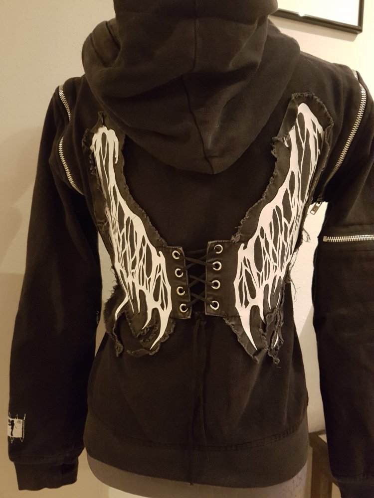 Gothic-Kapuzenjacke, schwarz