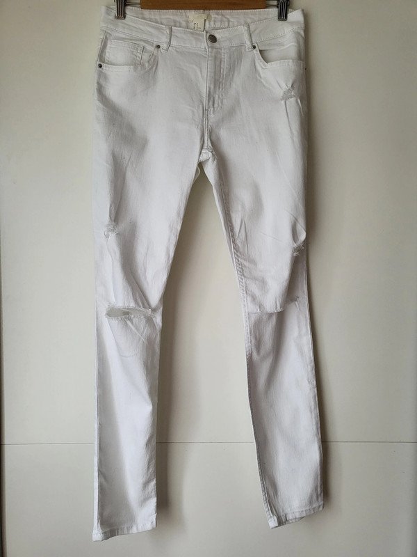 Neue weiße Hose im Trashed-Look von H&M Gr. 42