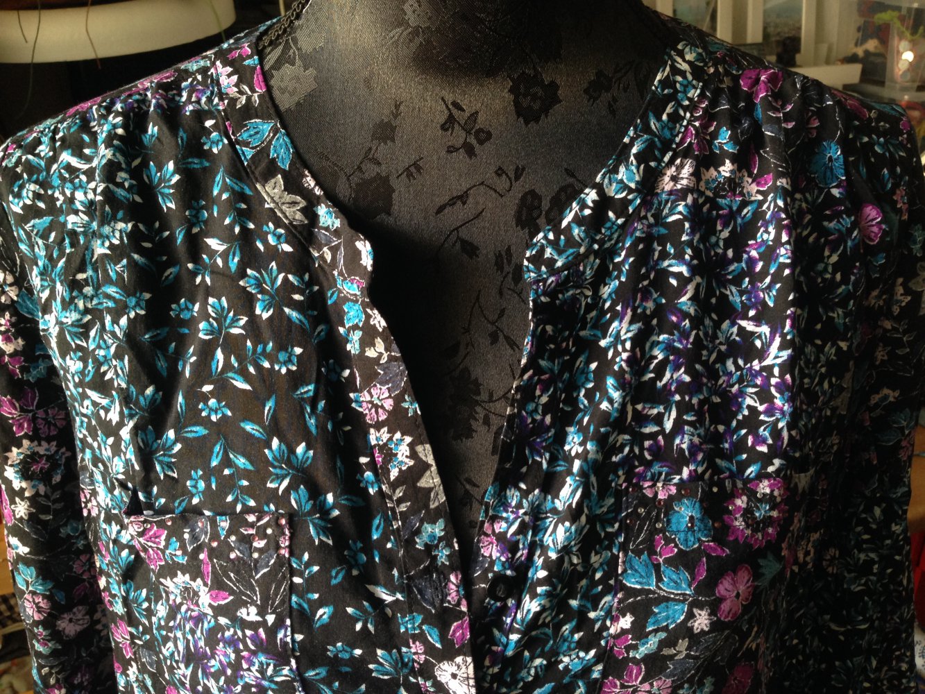 Blau/lila Bluse 