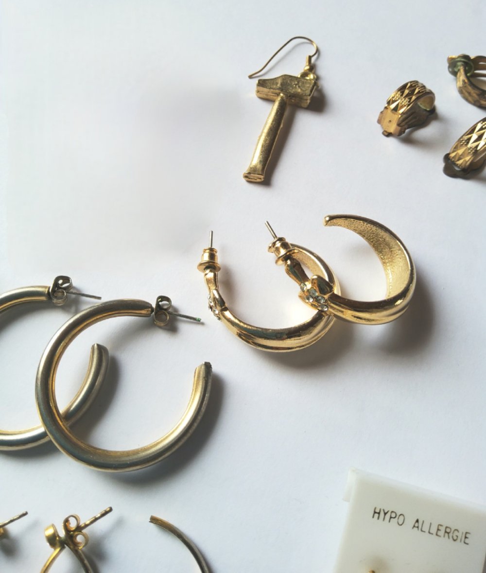 Ohrringe Set, 22 teilig, goldfarben vergoldet, Modeschmuck, Boho Mori Vintage Retro Statement