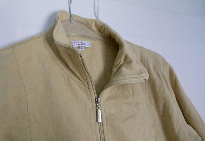 Sweatjacke Cardigan Überzieher, beige sandfarben, Casual Yoga Sport Boho Mori Lagenlook