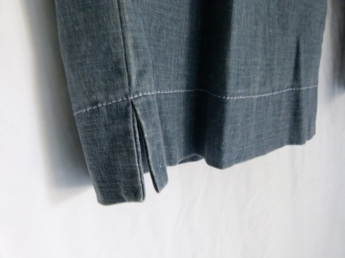 Leinen Hose Capri, rauchblau grau, Boho Sommer Goa Landleben Lagenlook Mori Festival