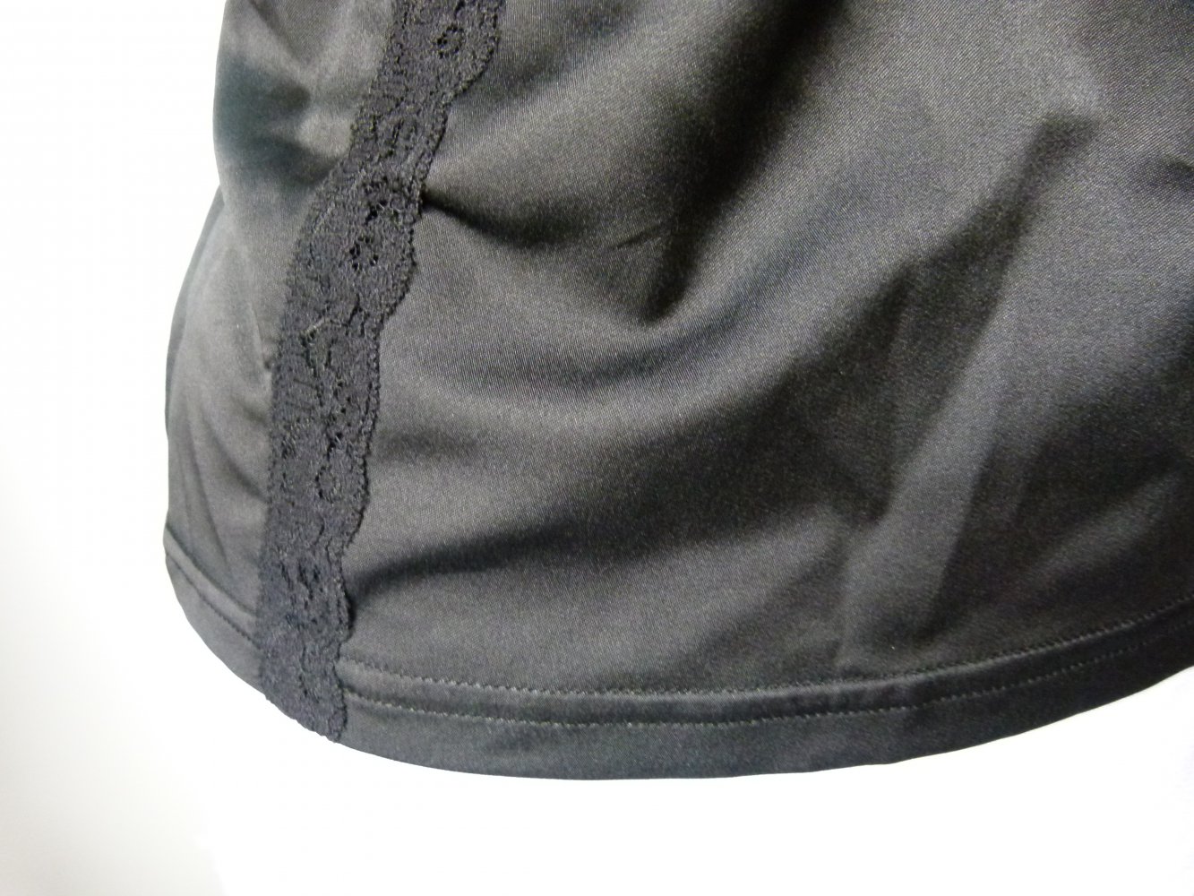 Satin Top mit Spitze, schwarz, NEU, Gothic Boho Mori Lagenlook Goa Festival Dessous