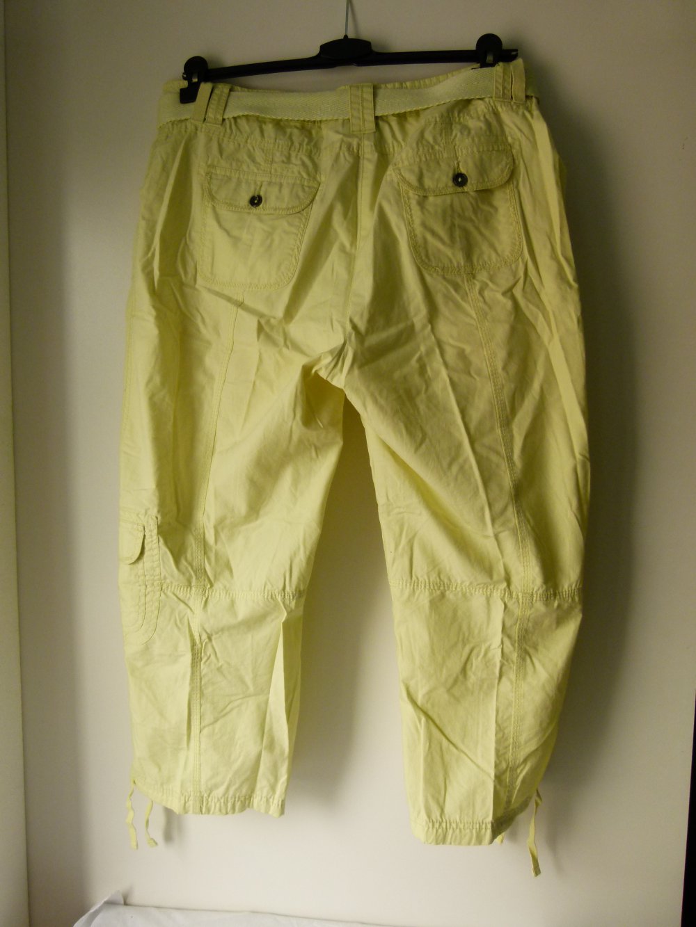 Sommer Hose Capri, lindgrün hellgrün, mit Gürtel, luftig & leicht, Boho Lagenlook Mori Landleben