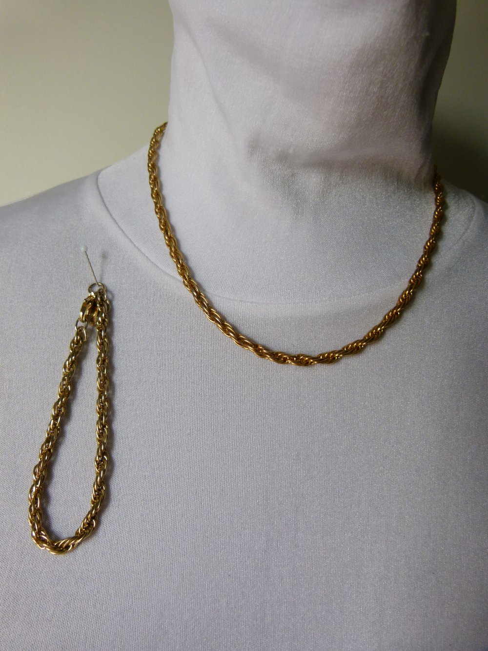 Schmuck Set, Halskette und Armband, vergoldet, Retro Vintage Boho Mori Festival Goa