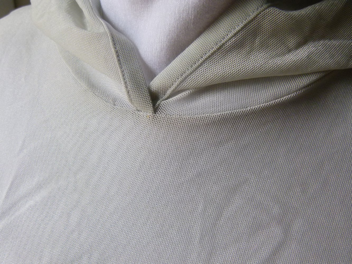 Netz Hoody Mesh Sweater Kapuzen Shirt, silber grau, Festival Goa Boho Lagenlook Rave Gothic