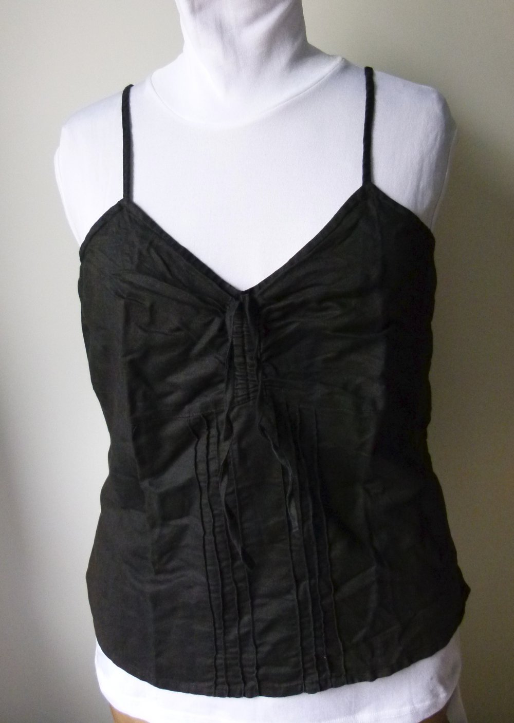 Leinen Top, schwarz, Gothic Boho Mori Sommer Goa Festival