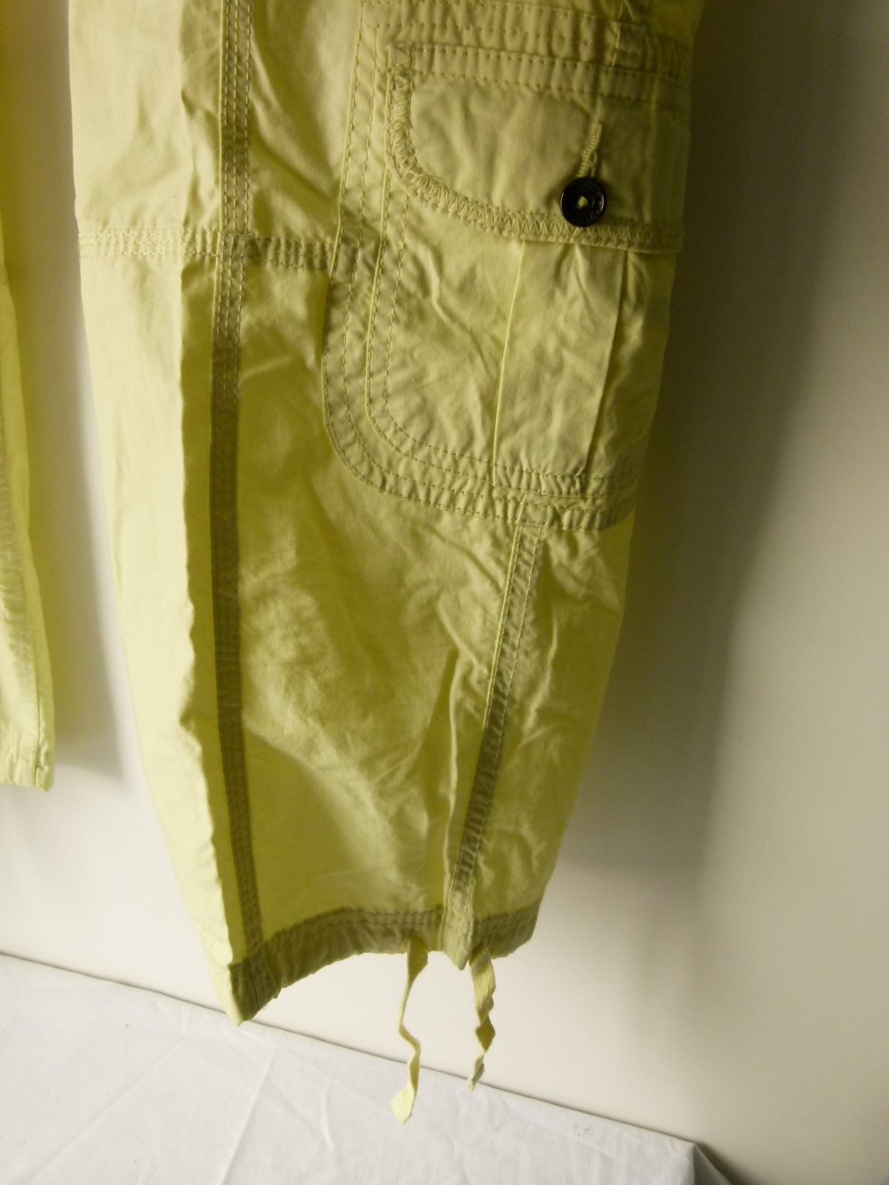 Sommer Hose Capri, lindgrün hellgrün, mit Gürtel, luftig & leicht, Boho Lagenlook Mori Landleben