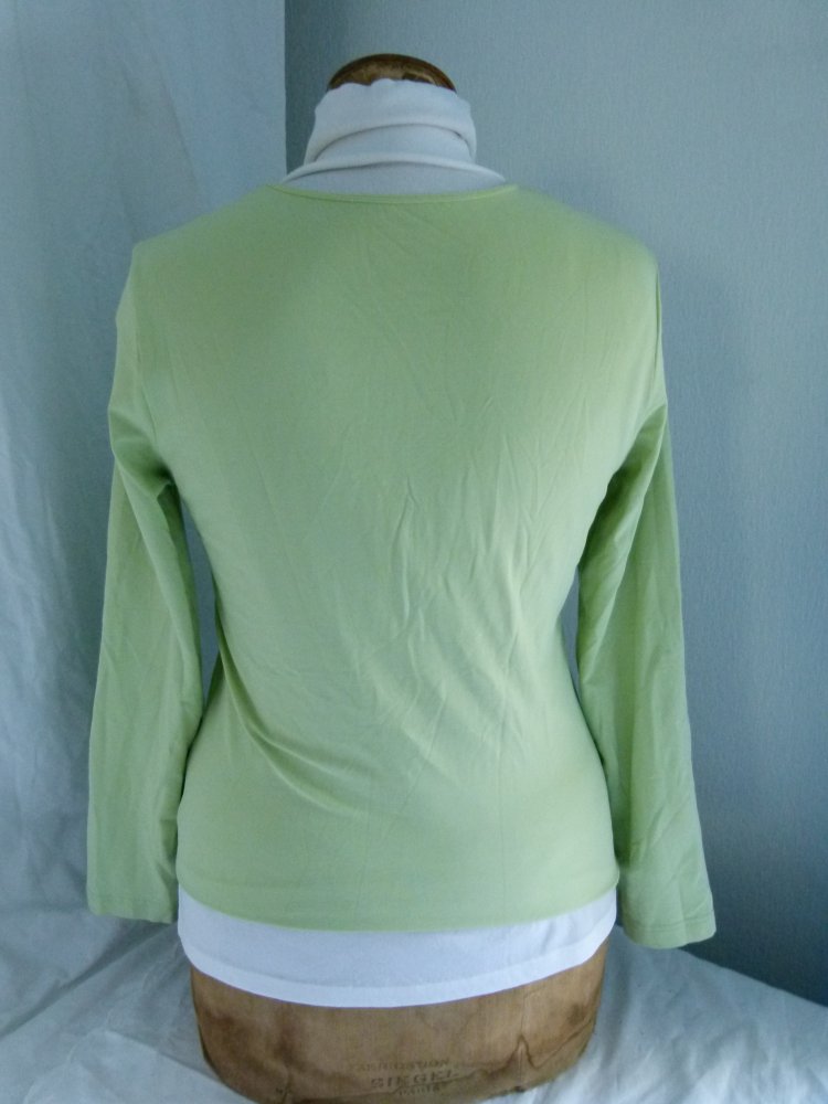 Langarm Basic Shirt, hellgrün pastell, Stretch, Mori Boho Goa Festival Lagenlook Sport Yoga