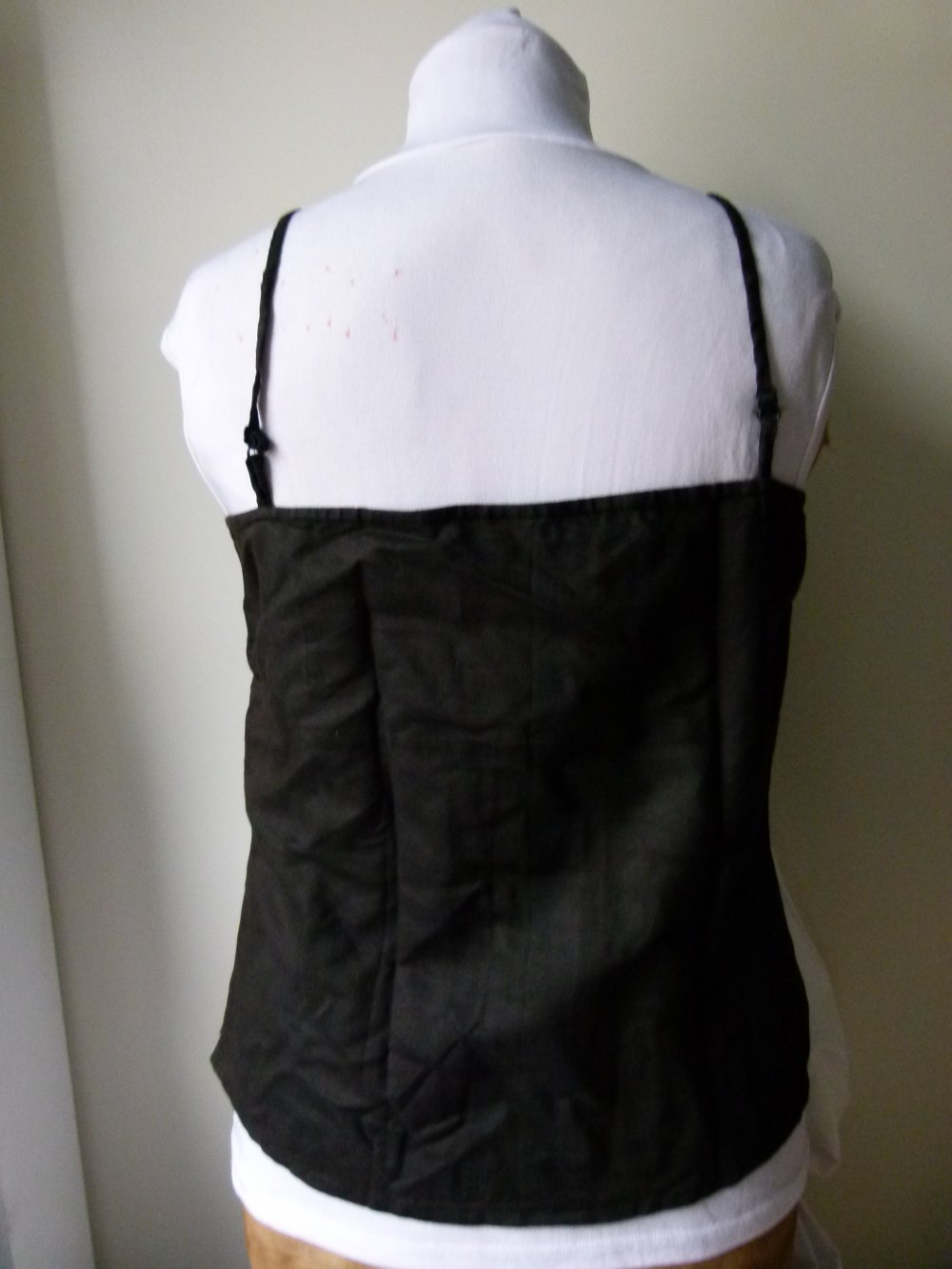 Leinen Top, schwarz, Gothic Boho Mori Sommer Goa Festival