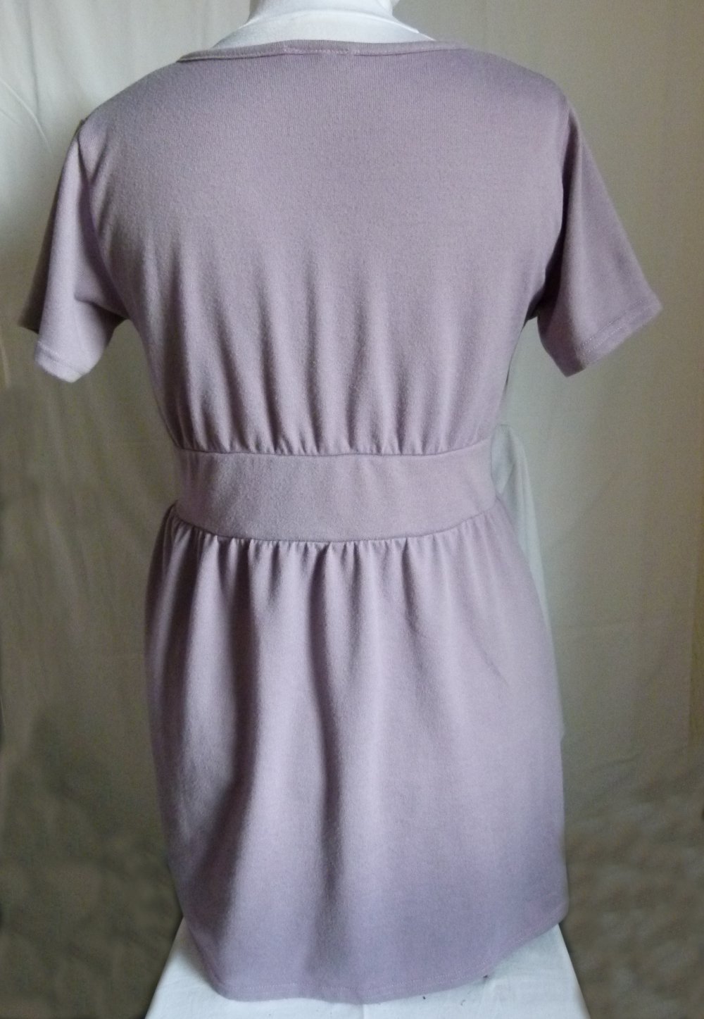 Feinstrick Babydoll Tunika Kleidchen, lila pastell flieder, Boho Mori Goa Festival Lagenlook