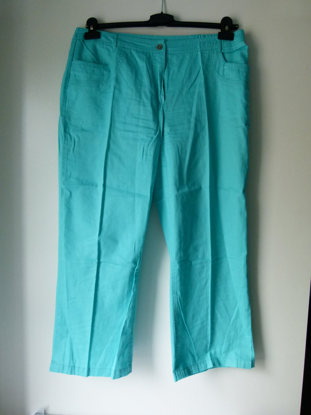 Sommer Hose Capri, türkisgrün mint, Baumwolle, Boho Goa Festival Lagenlook Landleben