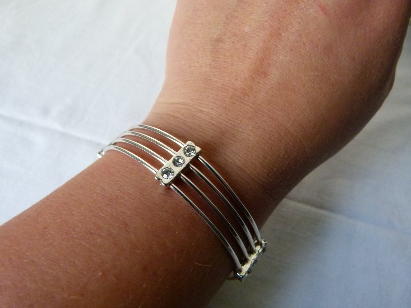 Boho Schmuckset, Kette mit Anhänger, Armreif und Ring, silberfarben mit Strass, Mori Gothic Goa Festival Retro Festlich