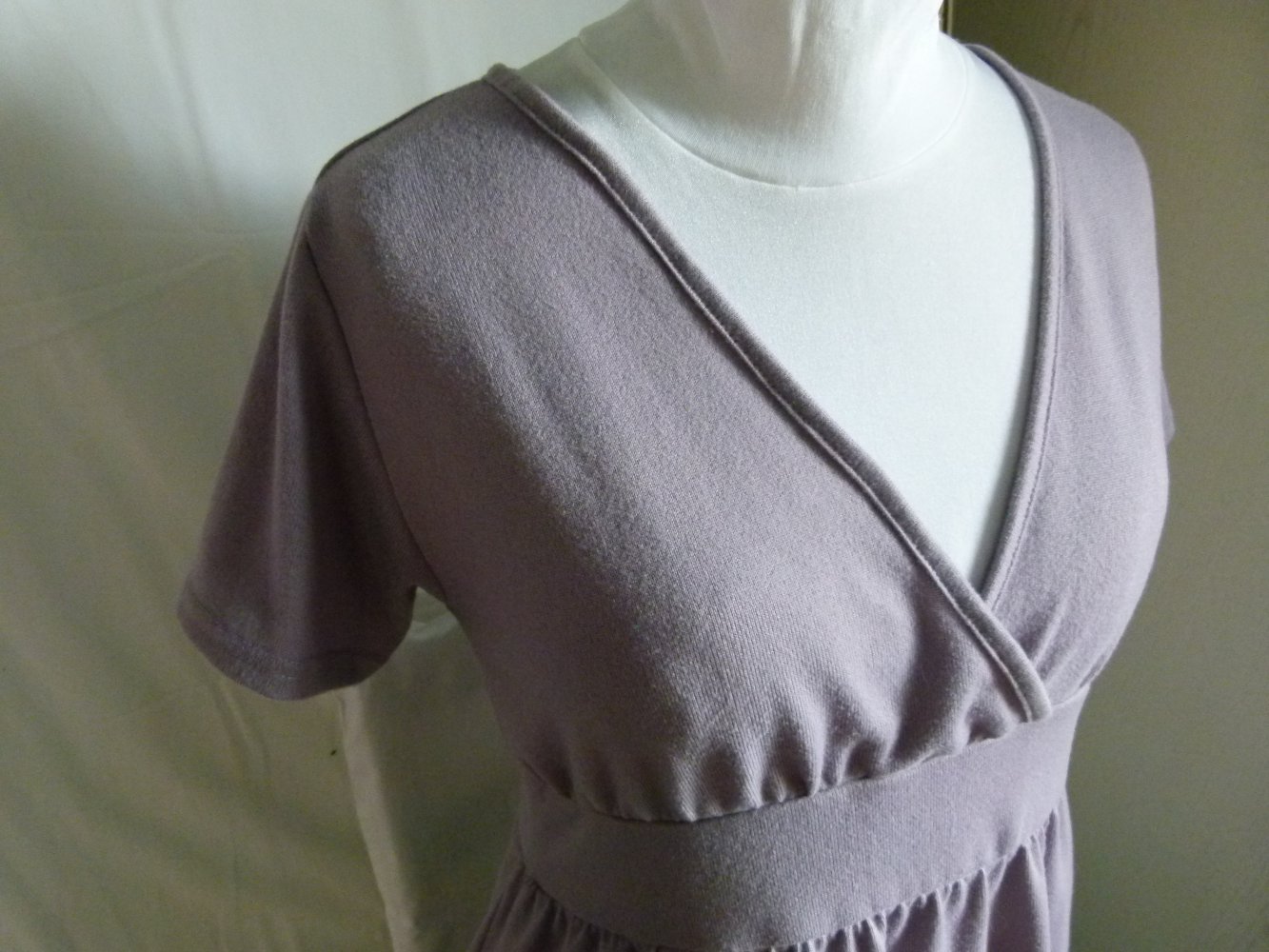 Feinstrick Babydoll Tunika Kleidchen, lila pastell flieder, Boho Mori Goa Festival Lagenlook