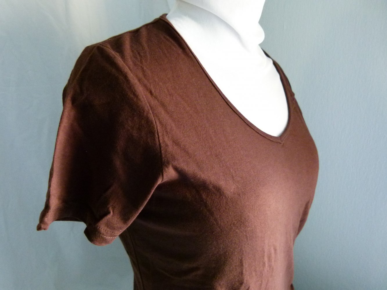 Basic Shirt, dunkelbraun, Stretch, Mori Boho Goa Festival Lagenlook