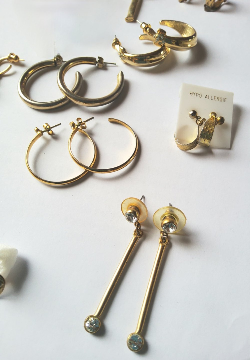 Ohrringe Set, 22 teilig, goldfarben vergoldet, Modeschmuck, Boho Mori Vintage Retro Statement