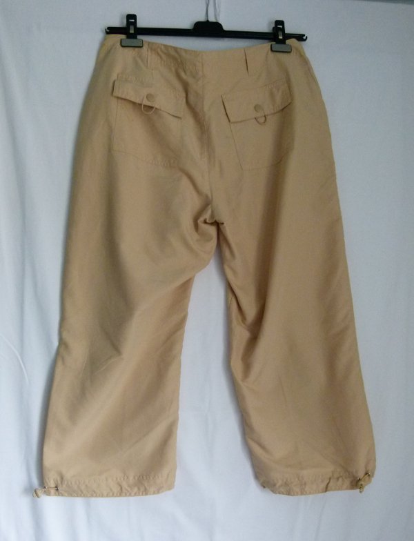 Capri Hose, 7/8el mit weitem Bein, beige sandfarben, Sommer Mori Boho Goa Casual