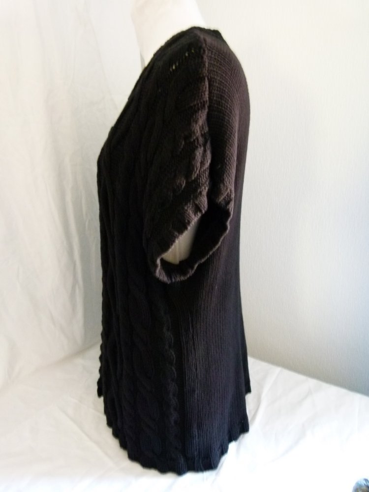 Strick Cardigan Strickjacke, schwarz, Zopfmuster, Fledermaus-Ärmel, oversize, Gothic Boho Mori Lagenlook Romantik Goa Landhaus