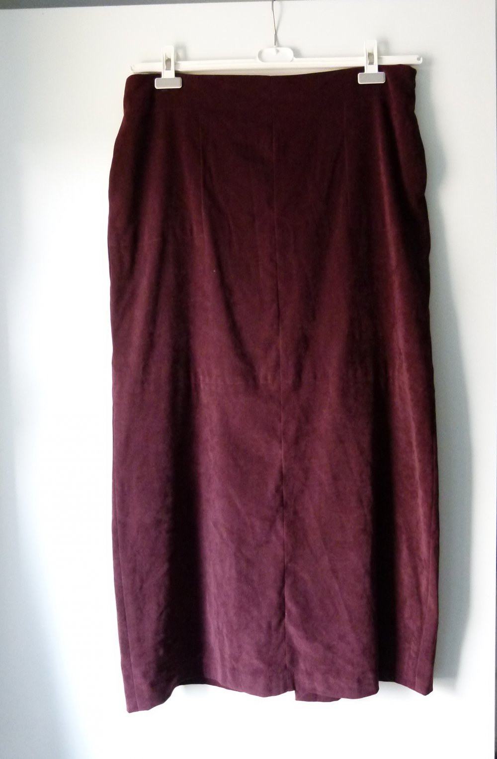 Edler Maxi Rock mit samtigen Griff, dunkles bordeauxrot, festlich Gothic Lagenlook Mori