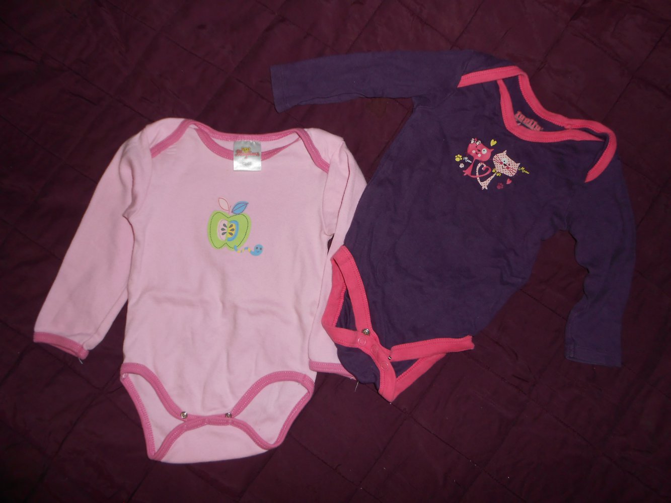 2 Bodys lila pink 62/68 lupilu