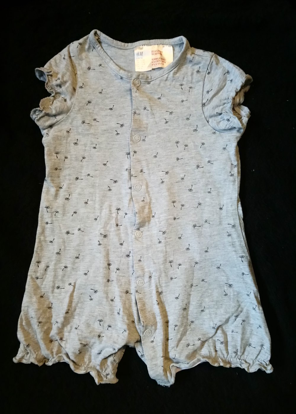Einteiler Spieler H&M 74 grau Pusteblume