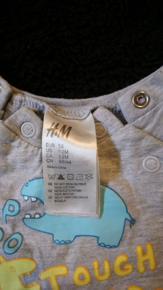 Einteiler Spieler grau H&M 56 Tiere