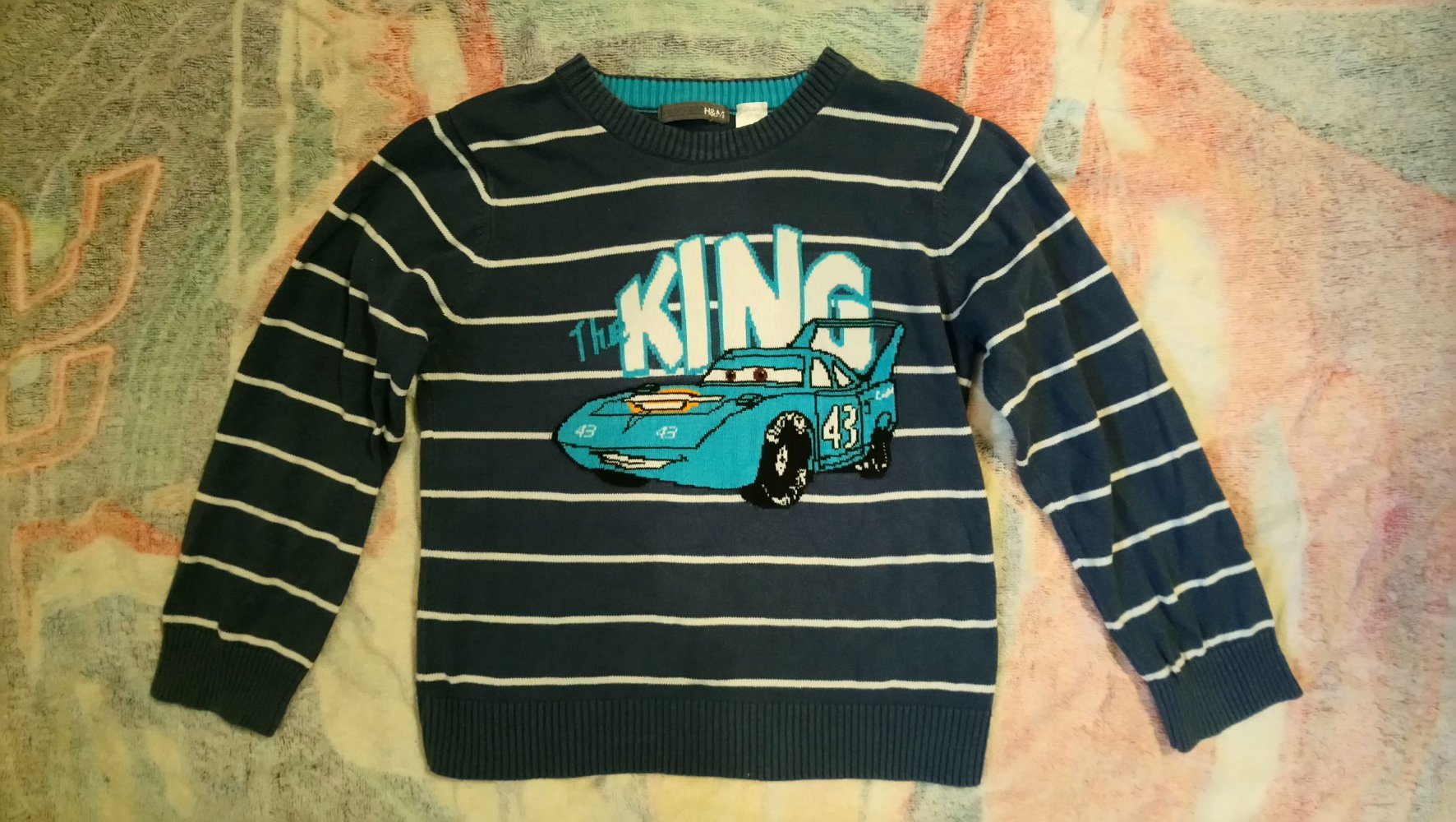 Cars Pullover blau weiß 122 H&M