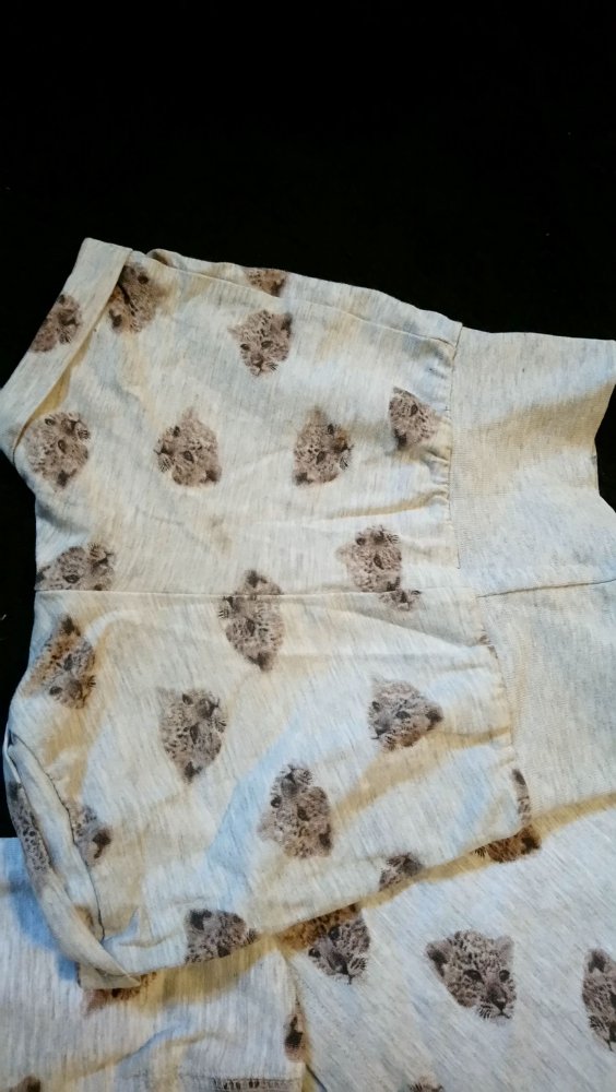 Set Shorts Shirt Mütze H&M grau 56 Katze