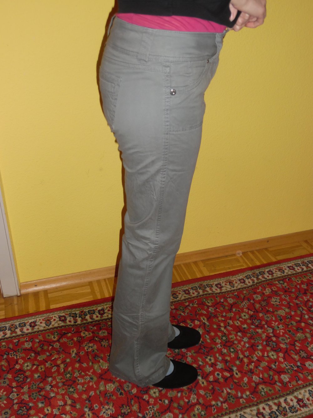 lange Hose in khaki/grau