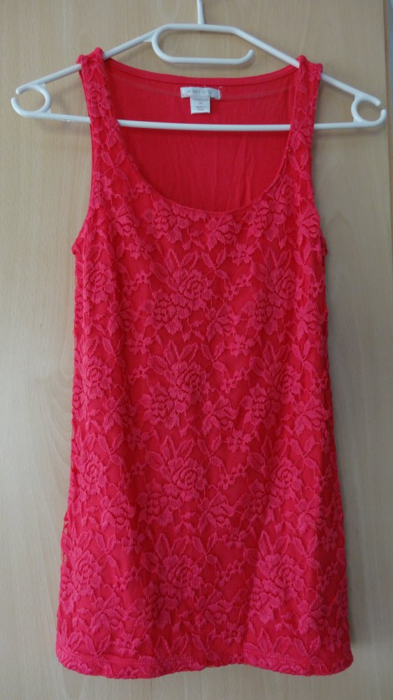 Top in pink mit Spitze