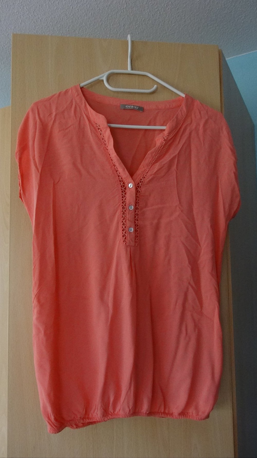 Lockere Bluse in lachs/orange