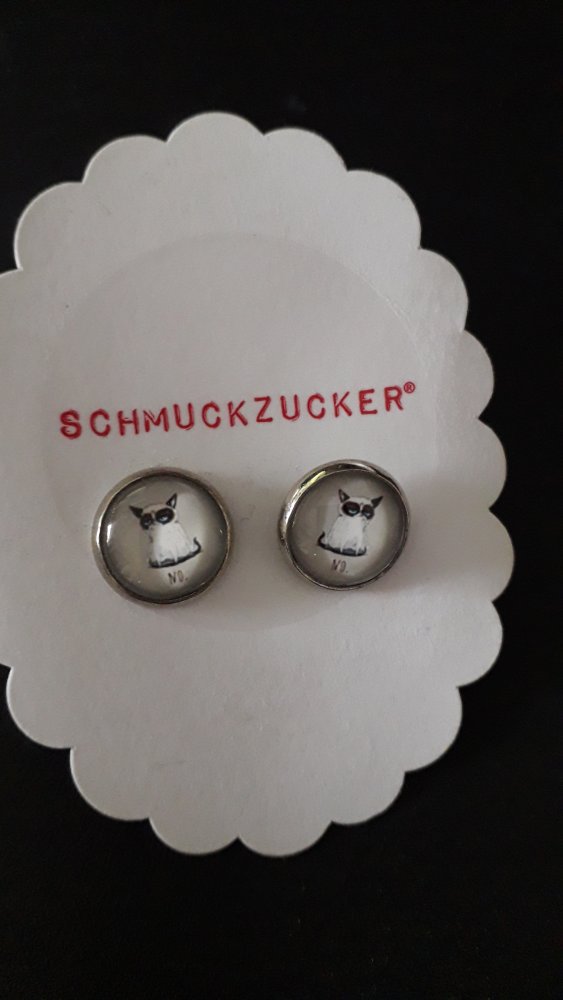 Ohrringe Crumpy Cat von Schmuckzucker