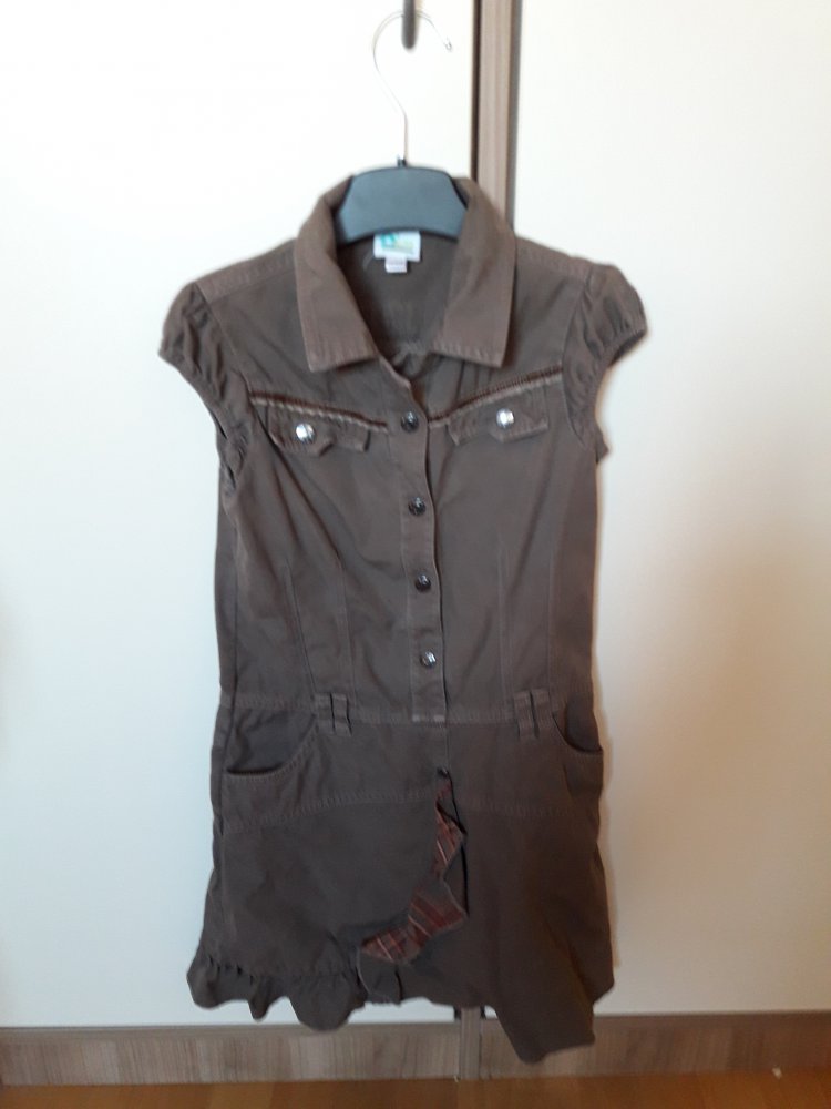 super tolles Blusenkleid in Gr. 110/116 von Vertbaudet in braun mit Volant